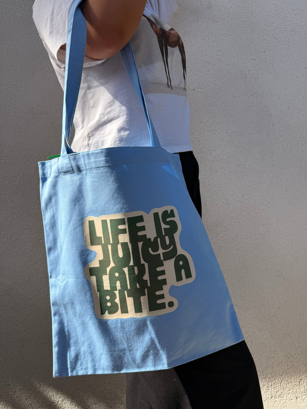 Baby blue Fruit Mail Club Tote Bag