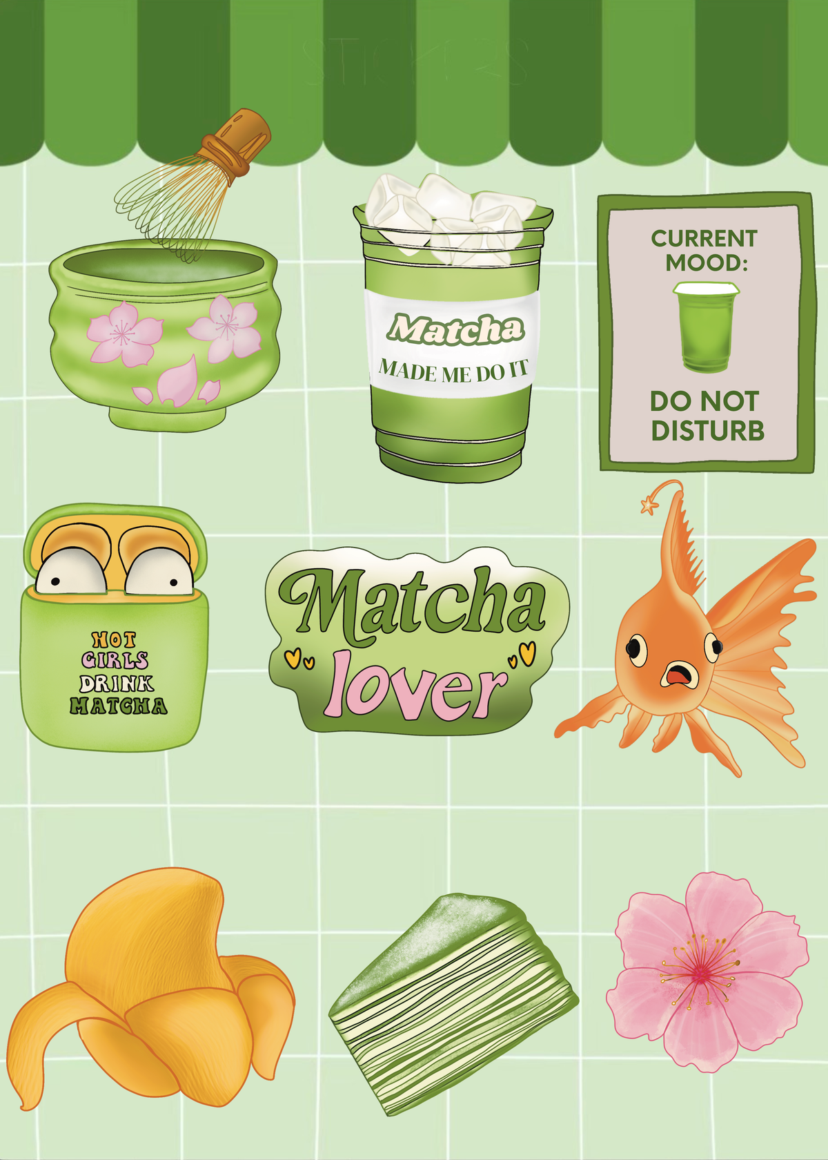 Matcha Mango Sticker Sheet