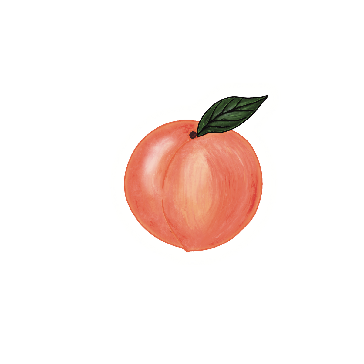 Peach Sticker