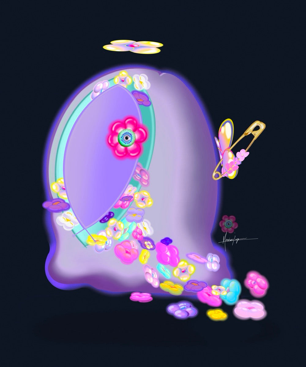 Limited edition Petal-Eye art print by Marisol Lepe - Saturated Surrealism.