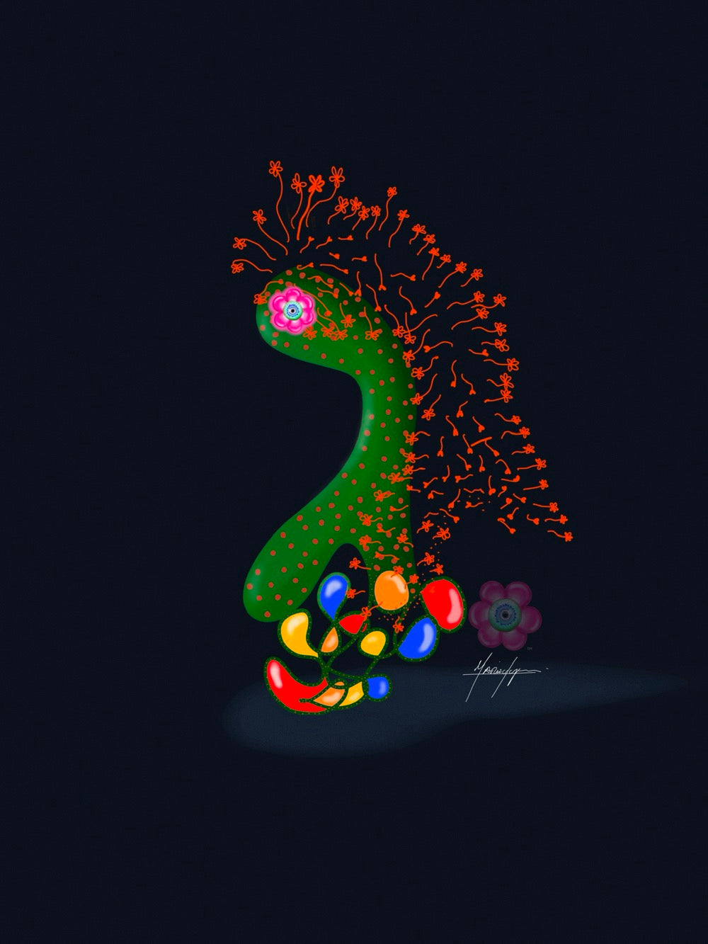 Limited edition Petal-Eye art print by Marisol Lepe - Saturated Surrealism.
