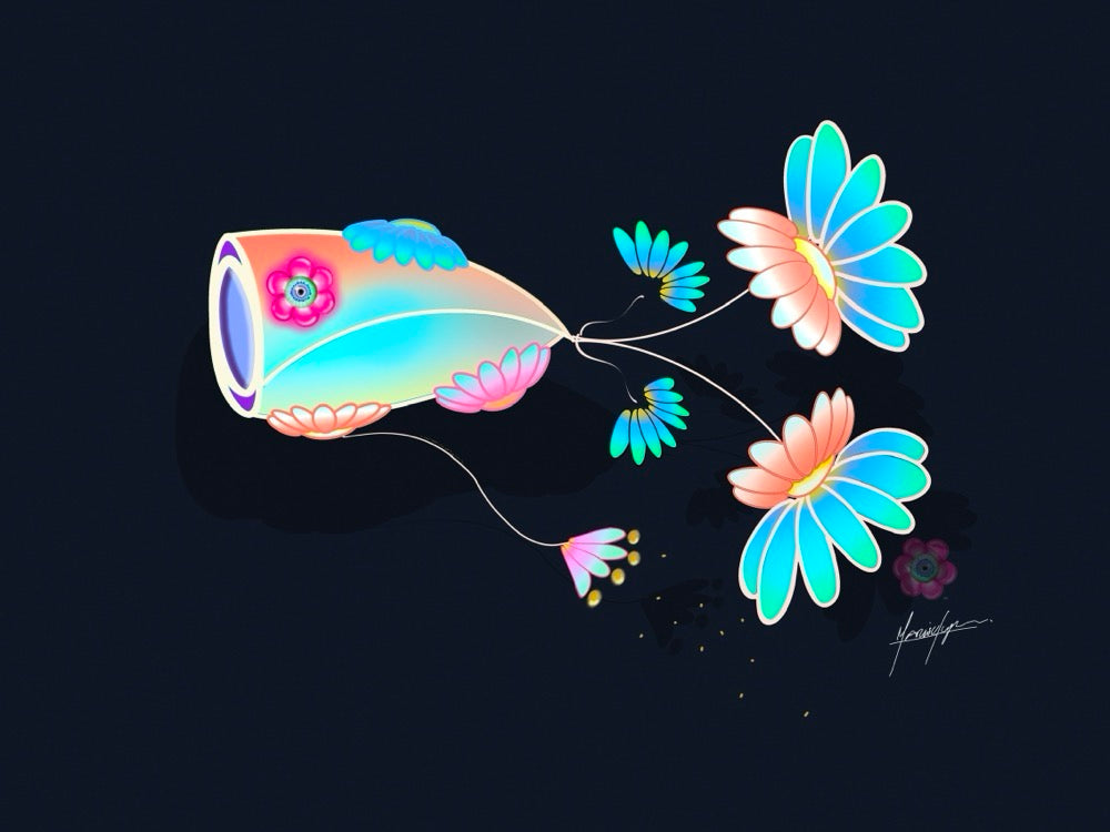 Limited edition Petal-Eye art print by Marisol Lepe - Saturated Surrealism.